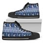 Snow Rabbit Knitted Pattern Print Black High Top Shoes