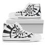Spiral Piano Keyboard Print White High Top Shoes