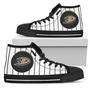 Straight Line With Deep Circle Anaheim Ducks High Top Shoes