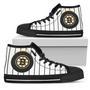 Straight Line With Deep Circle Boston Bruins High Top Shoes