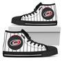 Straight Line With Deep Circle Carolina Hurricanes High Top Shoes