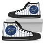 Straight Line With Deep Circle St. Louis Blues High Top Shoes