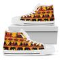 Sunset African Tribal White High Top Shoes