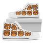 Teddy Bear Emoji Print White High Top Shoes