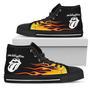 The Rolling Stones High Top Shoes Flame Sneakers Music Fan Gift