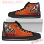 Thor Head Beside Miami Marlins High Top Shoes Sport Sneakers