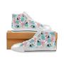Toucan tropical flower leave pattern Women's High Top Shoes White