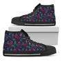 Triangle Ethnic Navajo Pattern Print Black High Top Shoes