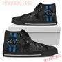 Triple Stripe Bar Dynamic Carolina Panthers High Top Shoes Sport Sneakers