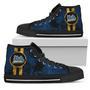 Triple Stripe Bar Dynamic UCLA Bruins High Top Shoes