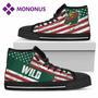 Vintage America Flag Minnesota Wild High Top Shoes Black