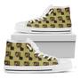 Vintage Flower Patchwork Pattern Print White High Top Shoes