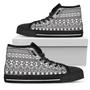 White And Grey Aztec Pattern Print Women's High Top Shoes