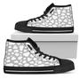White And Grey Cow Print Women's High Top Shoes