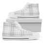 White And Grey Plaid Pattern Print White High Top Shoes