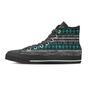 White and Turquoise Tribal Navajo Hand Drawn Men's High Top Shoes