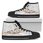 White Gold Grunge Marble Print Women's High Top Shoes