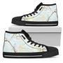 White Gold Marble Print Women's High Top Shoes