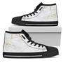 White Gold Scratch Marble Print Men's High Top Shoes