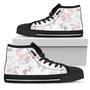 White Rose Gold Marble Print Men's High Top Shoes