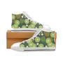 Whole sliced kiwi leave and flower Men's High Top Shoes White