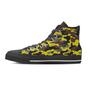 Woodland And Yellow Camo Print Women's High Top Shoes