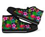Floral Tropical Hawaiian Flower Hibiscus Palm Leaves Men Women'S High Top Shoes