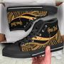 Marshall Islands Custom Personalised High Top Shoes Gold - Polynesian Tentacle Tribal Pattern