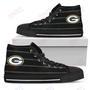 Mens Womens Circle Green Bay Packers High Top Shoes Edge Straight Perfect Shoes Custom Shoes