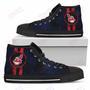 Mens Womens Cleveland Indians High Top Shoes Triple Stripe Bar Dynamic Shoes For Men Custom Shoes