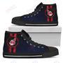 Mens Womens Cleveland Indians High Top Shoes Triple Stripe Bar Dynamictop Sports Shoes