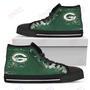 Mens Womens Green Bay Packers High Top Shoes Grunge Vintage Logo Printable