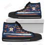 Mens Womens Houston Astros High Top Shoes American Flag Vintage Baseball Custom Canvas Shoes