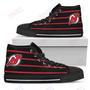 Mens Womens New Jersey Devils High Top Shoes Edge Straight Perfect Circle Shoes