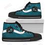 Mens Womens San Jose Sharks High Top Shoes Simple Van Sun Flametop Quality