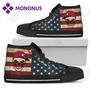 Mens Womens Skull Flag Vintage Style Alabama Crimson Tide High Top Shoes Black