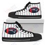 Mens Womens Straight Line With Deep Circle New England Patriots High Top Shoes