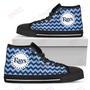 Mens Womens Tampa Bay Rays High Top Shoes Chevron Broncos Printable