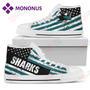 Mens Womens Vintage America Flag San Jose Sharks High Top Shoes White For Men And Women Nice And Comfortable