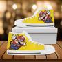 Super Mario Custom Hightop Mario Canvas Shoes Animated Movie Shoes Canvas Shoes Gift For Him White