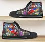 Super Mario Mushroom Video Game Design Art For Fan Sneakers Black High Top Shoes For Men And Women