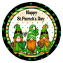 Happy St. Patrick’s Day Sign Gnome Round Wood Sign Home Decoration Waterproof