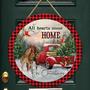 Horse Wooden Sign All Hearts Come Home For Christmas Round Wood Sign