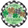 Lucky Charm St Patricks Day Round Wood Sign Home Decoration Waterproof