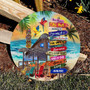 Welcome To My Tiki Hut Custom Round Wood Sign