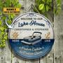 Welcome To Our Lake House Custom Round Wood Sign