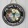 What A Wonderful World Round Wood Sign