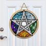 Wicca Spells Witch Pagan Halloween Round Wood Sign
