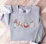 Embroidered Cat Christmas Sweatshirt, Meowy Christmas Sweatshirt, For Cat Lover