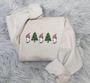 Embroidered Christmas Cute Cat Sweatshirt, Best Gift For Cat Lover